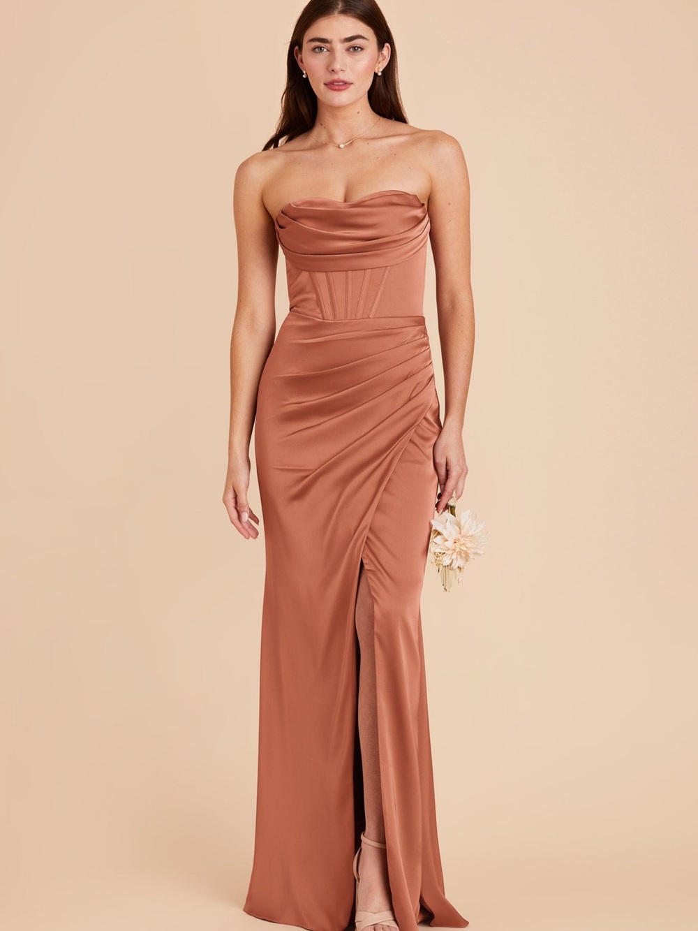 Carrie Dress
Matte Satin Terracotta - NWOT